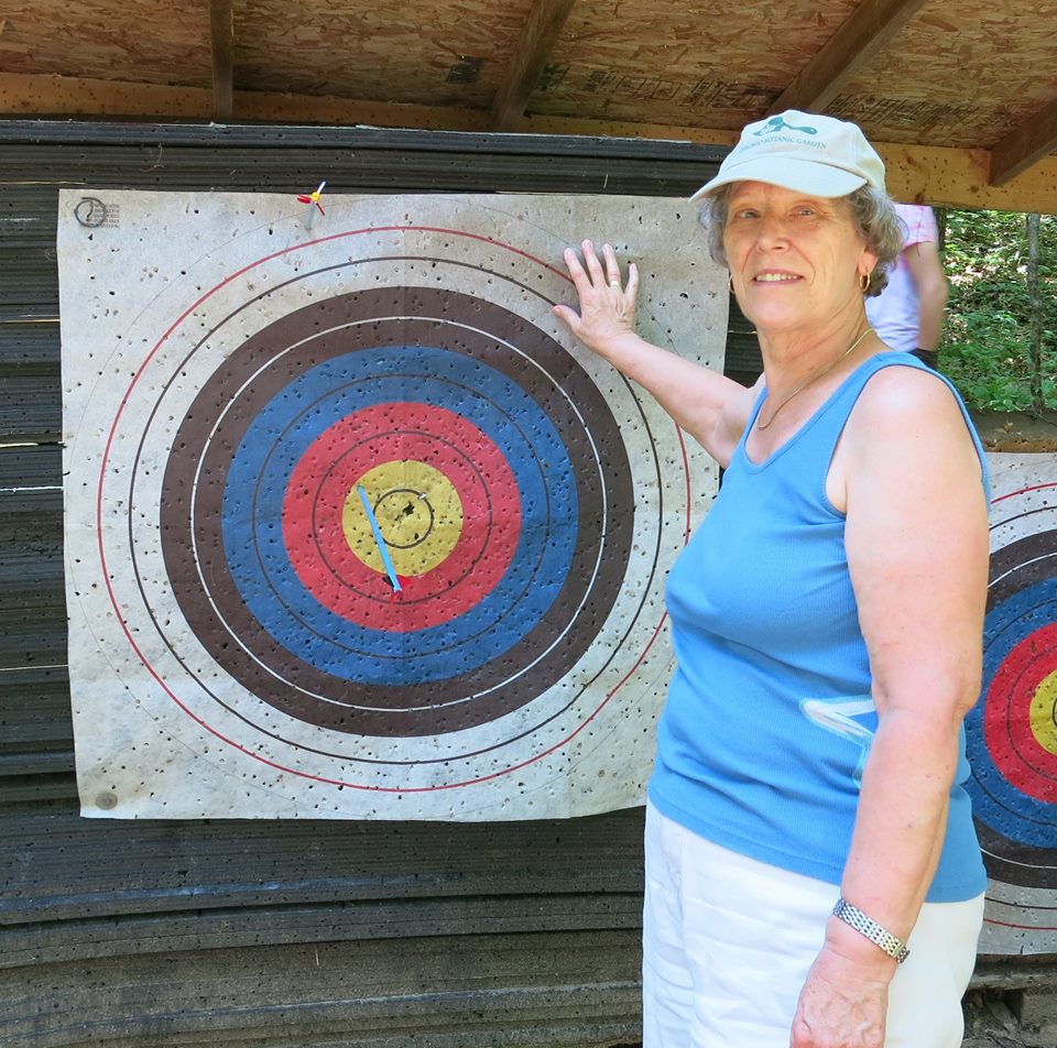 karin and archery target 2015.jpg